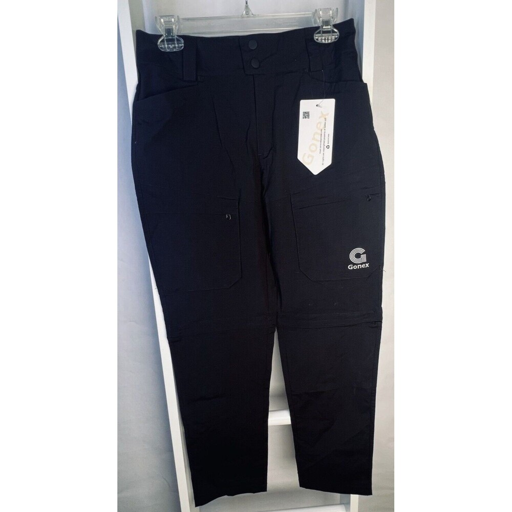 Gonex Sport Leggings Womens 6 Black Pockets Polyamide Blend Stretch NEW Athletic